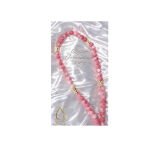 Rosario Personalizado #9 - Jaspe Rosa y Blanco